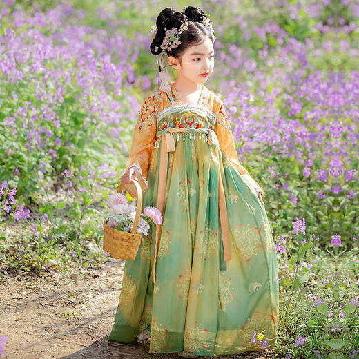【苏城纪】新款-《国色芳华》同色系汉服女童襦裙 恬苒 商品图0