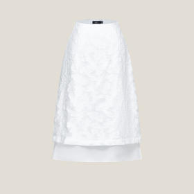 G2000【双层设计/A字裙/商场新款】女装FW25舒适勾花中长款半身裙53269672