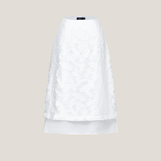 G2000【双层设计/A字裙/商场新款】女装FW25舒适勾花中长款半身裙53269672 商品图0