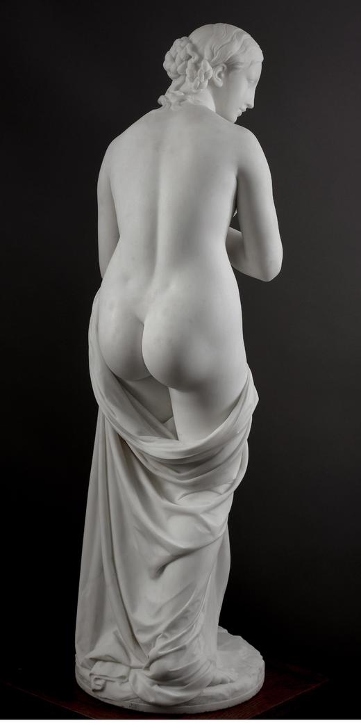 独角鹿西洋古董 1860年代意大利雕塑名家Odoardo FANTACCHIOTTI签名创作卡拉拉大理石雕塑作品《Musidora 穆西多拉》 商品图3