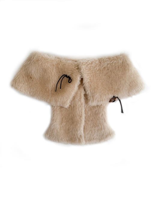 Kaiy Xiao 魔法星星国系列 毛毛翻领羊毛马夹外套 商品图3