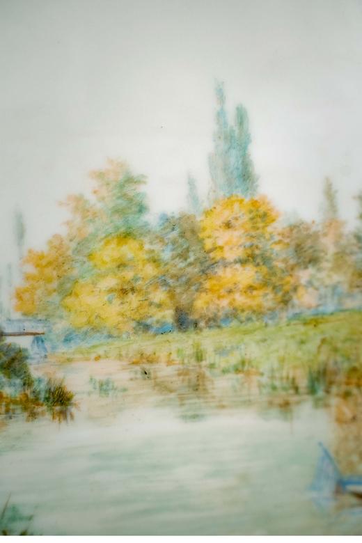 独角鹿西洋古董 新文艺复兴风格乡野风景主题手绘瓷板画装饰核桃木精雕花架花盆 商品图4