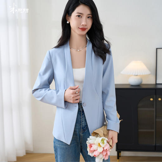 米思阳2026春季新款经典通勤质感西装垂顺舒适显瘦正装外套女3480 商品图1