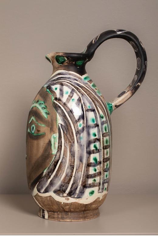 独角鹿西洋古董 西班牙艺术巨匠毕加索与法国Madoura工坊合作出品限量装饰陶瓶「Femme du Barbu 胡子男的女人」 商品图0