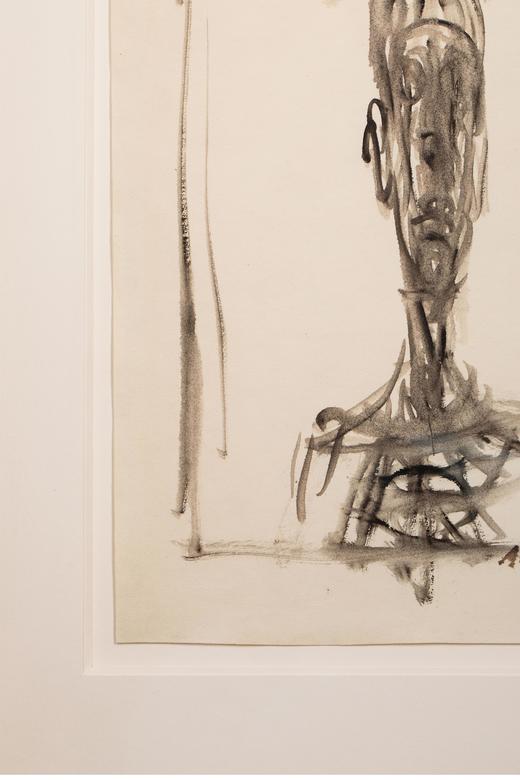 独角鹿西洋古董 瑞士艺术大师阿尔贝托·贾科梅蒂签名创作水粉纸本半身像作品《Portrait de Diego 迭戈肖像》 商品图4