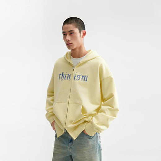 CHINISM赤尘 斑驳印花宽松落肩连帽开衫卫衣男秋季新款纯棉外套 商品图2