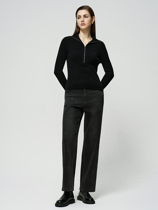 【坑条纹羊绒套衫】羊绒世家秋冬新品女士100%山羊绒修身显瘦针织毛衣 商品图2