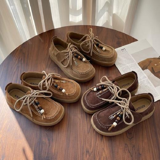 【部分款式预售7天内发货】【时髦百搭，显脚小】【脚感佳，巨柔软】2025年秋冬女新款意大利凯撒KAISER丑萌松弛感厚底袋鼠鞋休闲绒面复古风乐福勃肯鞋100% 商品图6