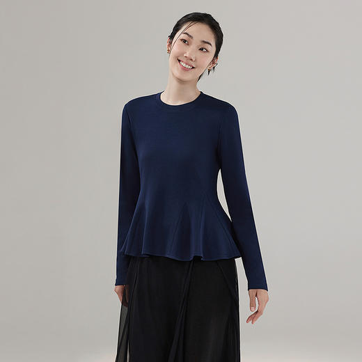 【林栖设计小店】（现货）荷叶边T恤莫代尔优雅百搭多色修身2025秋季新款上衣女1954146 商品图9