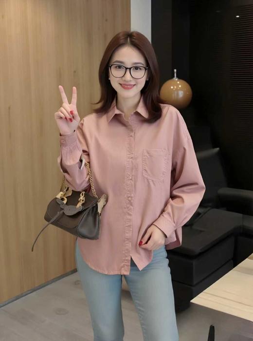 冰点价！仅限11.11！退货勿拍【秋新品】古泥品牌5912 100%棉粉色休闲长袖衬衫-喜出 商品图4