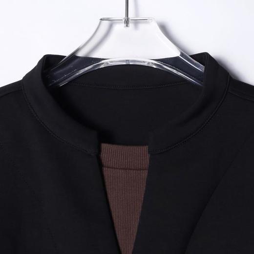 SDSA男士秋冬新款痞帅男装潮牌拼接褶皱假两件圆领卫衣复古上衣 商品图2