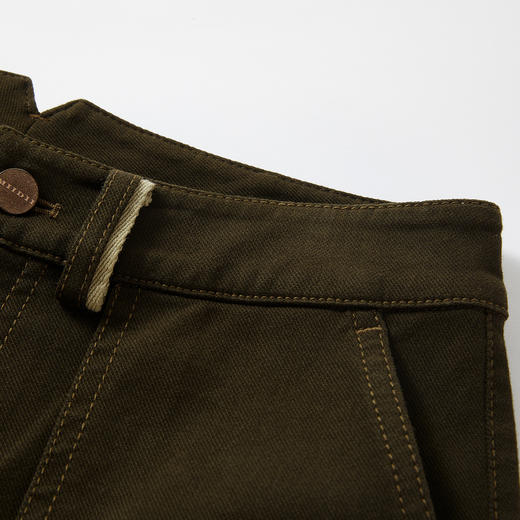 谜底阔腿裤长裤2025年冬季新品高腰立体口袋棉弹显瘦女254MK1620 商品图3