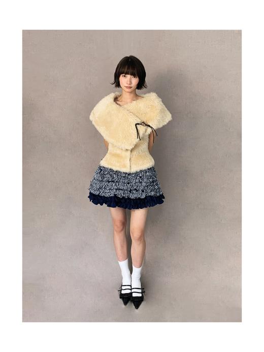 Kaiy Xiao 魔法星星国系列 毛毛翻领羊毛马夹外套 商品图1