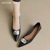 西遇细跟尖头单鞋女新款秋季法式方扣不累脚高跟鞋浅口猫跟鞋V1857132 商品缩略图1
