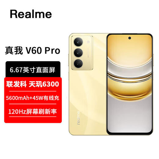 真我（realme）V60 Pro 5600mAh大电池+45W闪充 IP69满级防水 磐石设计 智能5G长续航直屏手机 商品图1