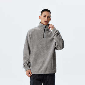 CHINISM赤尘 灯芯绒半拉链立领卫衣男秋季美式简约休闲男士上衣