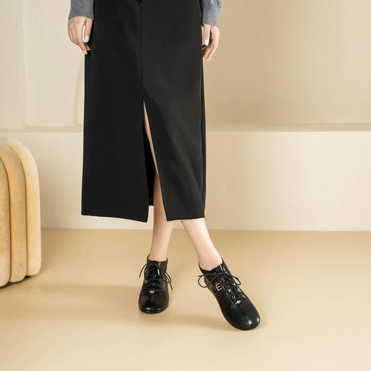 Westory2025年冬季圆头平底休闲踝靴老钱风舒适羊皮短靴W25DS85271 商品图5