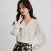 「自」全新升级【铂金会员165/天猫219/差价54】(70416)洛诗琳法式V领显瘦衬衫2025秋季新款花边拼接雪纺上衣女 商品缩略图2