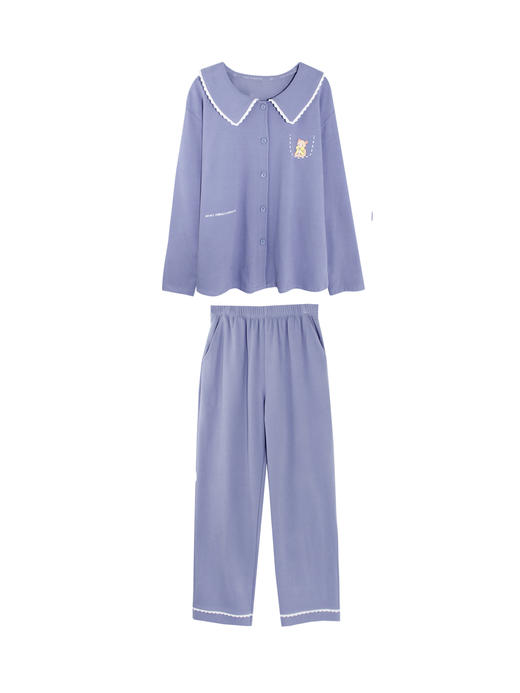 【109元限时秒杀】【秀黛】女趣味小熊开衫套装女士春秋长袖睡衣家居服L3551042T【门店同款】【如遇缺货自动退款，介意勿拍】 商品图1