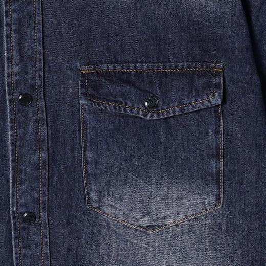 C53030SDSA男士秋冬新款痞帅男装休闲牛仔衬衫时尚宽松翻领长袖渐变外套 商品图3