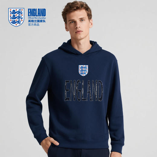 【官方正版】英格兰国家队 | 秋季新款深蓝连帽卫衣运动休闲长袖 商品图0