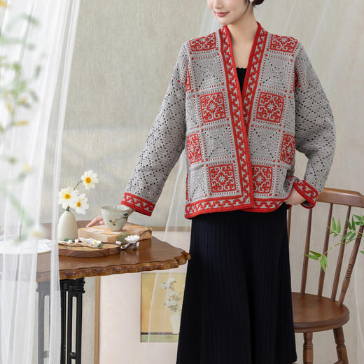 苏苏姐家四方祥和开衫手工diy钩针编织4股牛奶棉毛线团材料包 商品图2