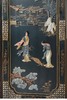【已售】独角鹿西洋古董 中国创汇时期出品庭院人物主题百宝嵌装饰螺钿黑漆描金双面六曲屏风 商品缩略图3