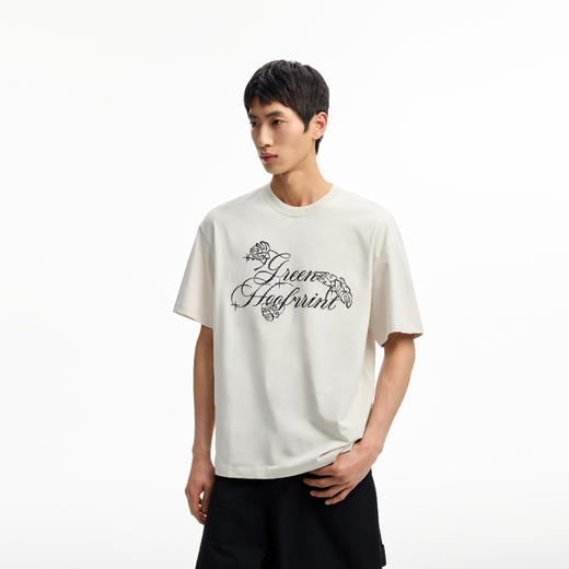 【凉感抗菌】CHINISM赤尘 仿珍珠绣花速干短袖T恤男夏季休闲半袖 商品图1