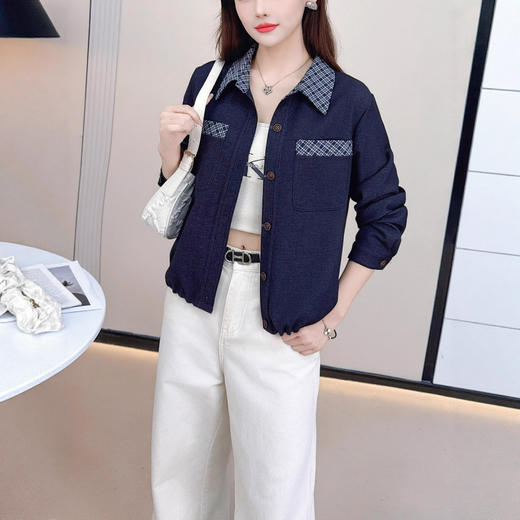 简约风时尚妈妈装休闲百搭洋气翻领显瘦外套2025早秋新款女装上衣 商品图4