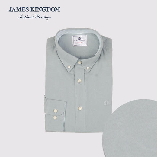 【拉绒磨毛牛津纺】占姆士衬衫男款长袖纯棉拉绒牛津纺秋冬季休闲商务全棉衬衣 商品图1