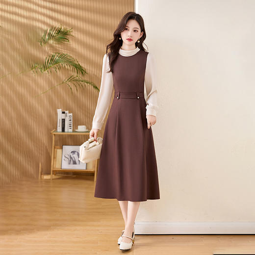 HR ZRX5660气质时尚潮流法式拼接连衣裙 商品图0