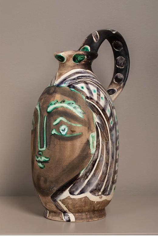 独角鹿西洋古董 西班牙艺术巨匠毕加索与法国Madoura工坊合作出品限量装饰陶瓶「Femme du Barbu 胡子男的女人」 商品图1