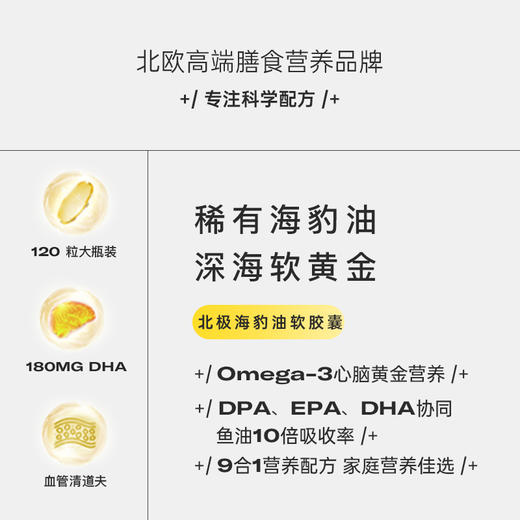 Biopluss挪威进口海豹油挪威非鱼油深海omega3高浓度软胶囊60粒/瓶 商品图3