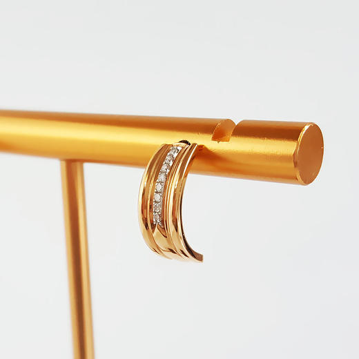 【天然正品】AU750双色金简约时尚群镶0.056克拉钻石耳钉300825NJS21 现售价：2380 商品图3