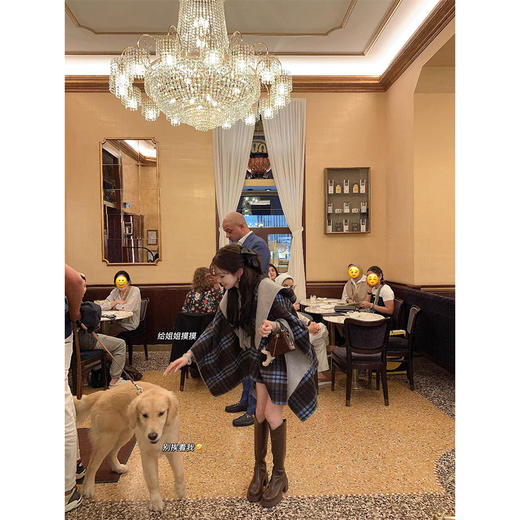 金蘑菇菇 昭和少女 fend*斗篷 / 双面格子配色  可拆卸帽子 商品图3