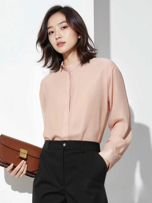 【秋新品）古泥品牌7537 53%天丝麻纱手感衬衫-喜出 商品图2