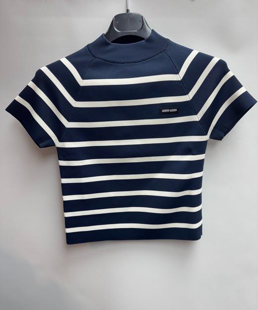 女款条纹短袖针织衫017 商品图0