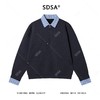 33755SDSA男士秋冬新款痞帅男装潮牌痞帅格子拼接半拉链翻领假两件卫衣 商品缩略图1