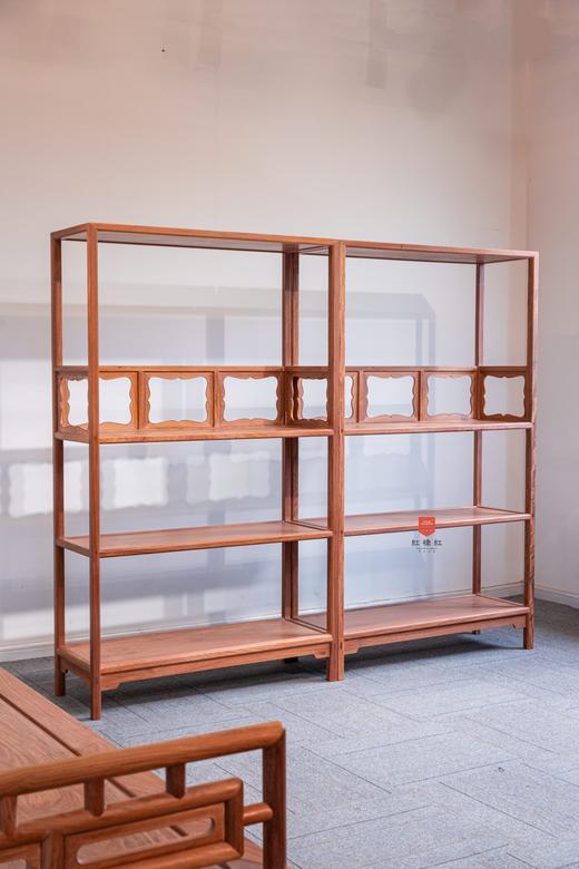 红桥红  家具严选  缅甸花梨(大果紫檀）  【174 三层壸门式圈口栏杆架格】 商品图1