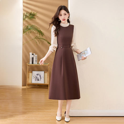 HR ZRX5660气质时尚潮流法式拼接连衣裙 商品图1