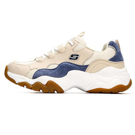 斯凯奇D'LITES系列  男士棕褐色熊猫鞋 时尚绑带运动鞋