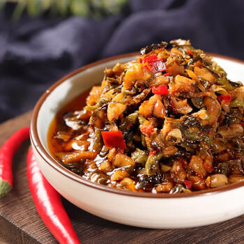 田野故事 农家外婆菜450g 下饭拌面配粥湖南特产香辣酱菜咸菜微辣瓶装即食 /粮油调味 /调味品 /榨菜/酱腌菜 商品图3