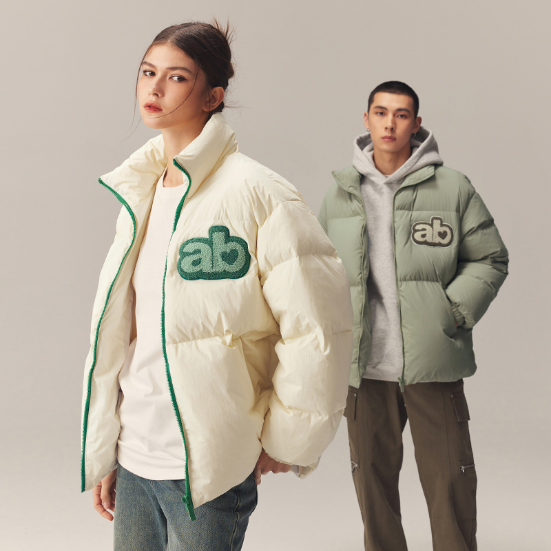 CHINISM CHab安心白鸭绒加厚短款羽绒服男女立领面包服情侣外套