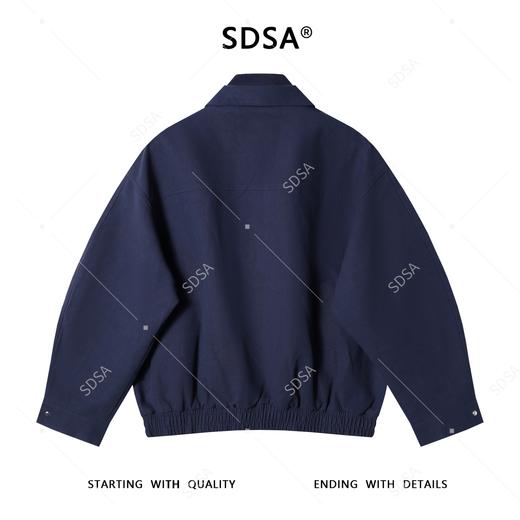 41239SDSA男士秋冬新款痞帅男装翻领宽松复古外套拼接设计感百搭上衣 商品图5
