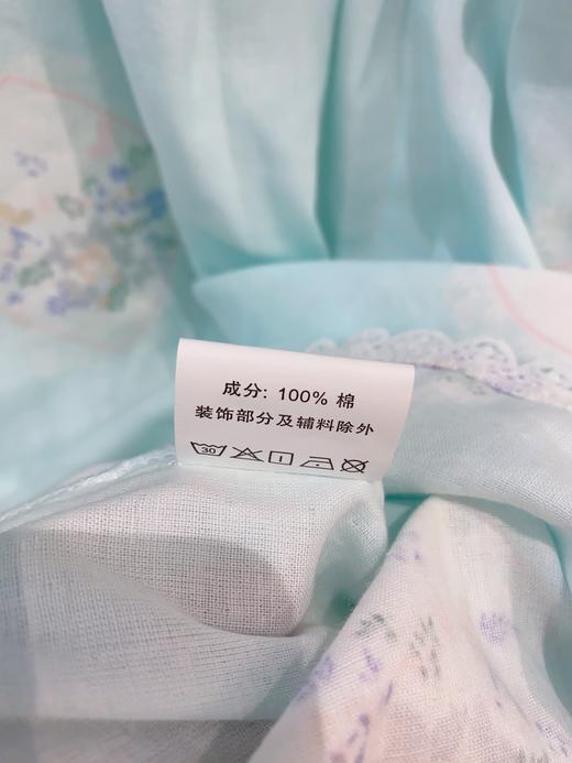 松植屋夏季女款【淑瑶】圆领短袖长裤套装全棉100%纯棉双层纱睡衣家居服 商品图2