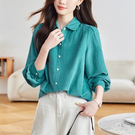 馥迦复古软糯舒适灯芯绒纯棉衬衫 商品图9