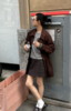 THESOONG|纯土耳其羊皮精裁天然皮革侧边隐拉中腰半身裙HWPY7671 商品缩略图3