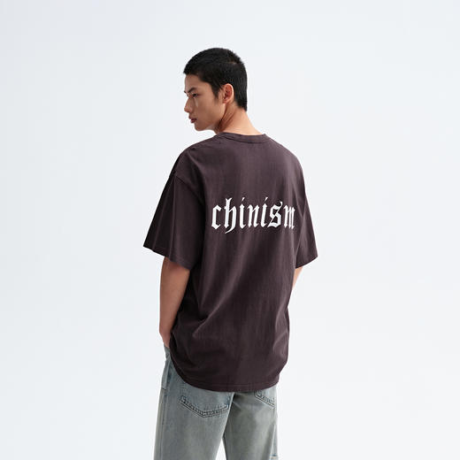 CHINISM赤尘 纯棉短袖t恤男夏季新款重磅水洗复古半袖男士上衣 商品图3