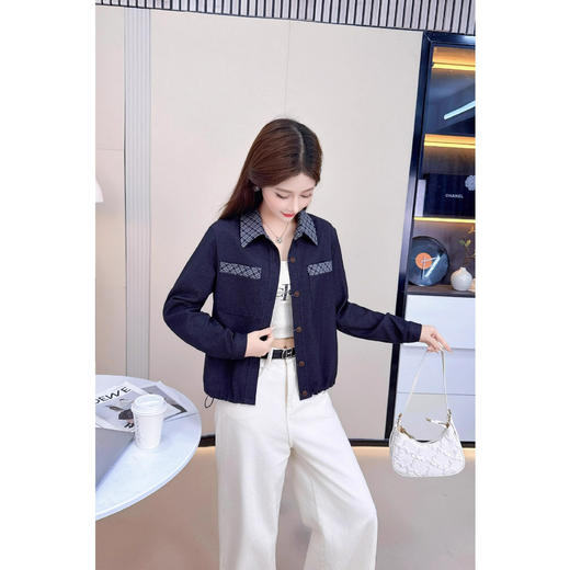 简约风时尚妈妈装休闲百搭洋气翻领显瘦外套2025早秋新款女装上衣 商品图1