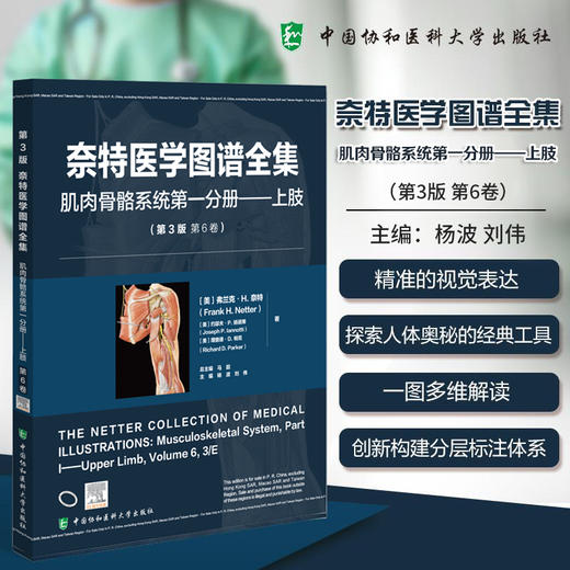 奈特医学图谱全集 肌肉骨骼系统第一分册 上肢(第3版第6卷)杨波 刘伟 精准的视觉表达探索人体奥秘的经典工具中国协和医科大学出版社 商品图0